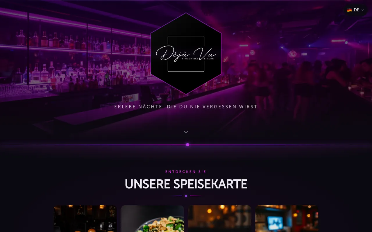 Déjà Vu – Website-Screenshot